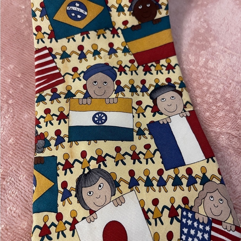 Colorful International Flag Pattern Tie - Picture 2 of 8